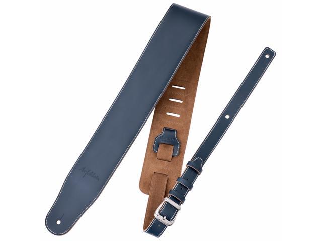3' Guitar Strap, Full Grain Cowhide Leather with Foam Padding and Detachable Extension Strap for Heavy Duty Guitars Bass and Electric Guitar