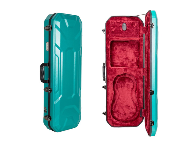 Oblong Case fits 4/4 Full-Size Violin, Includes Interior Compartment, 2 Bow Holders, Security Lock, and Detachable Straps-Mint Blue (CRA860VFMB-R)