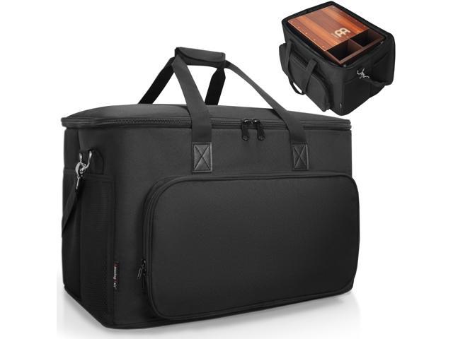 Large Cajon Bag, Fits Jumbo Size, Padded (Bag only) Fits cajon up to 14'x21.3'x15', Thick padded case for protection, Carry handle & strap, Black
