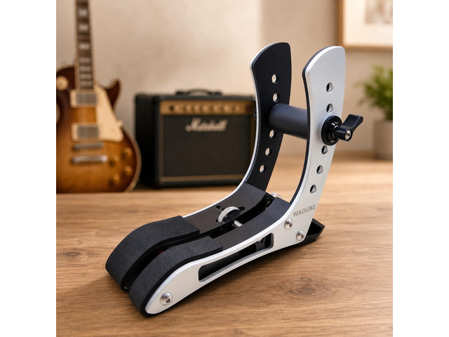 Aluminum Electric Guitar Leg Rest, Adjustable Ergonomic Support Tool-free manual adjustment fits 40-55 mm guitar bodies; silicone and EVA pads...