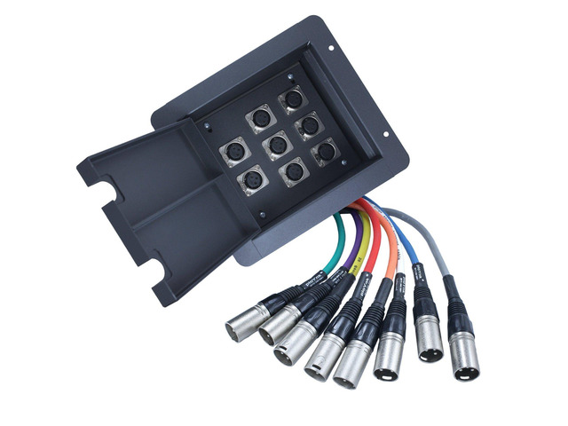 Pro Audio Recessed Stage in Floor Pocket Box Black with Prewired Connections