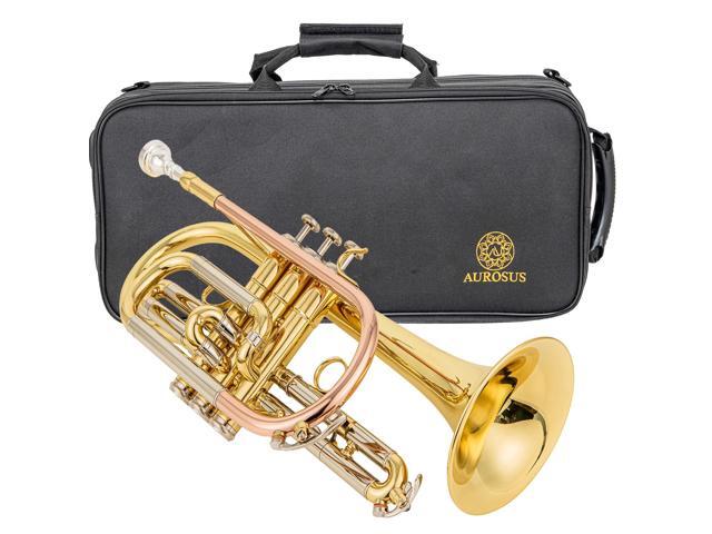 ACR 8330 cornet trumpet for beginners coronet instrument phosphor bronze leadpipe steel valves 11.8mm bore 120mm bell lacquered saddle ring water...