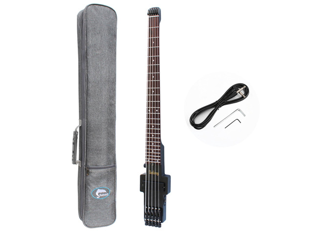 Travel Bass Guitar Electric Headless Bass, 5 Strings Electric Bass with Gigbag & Truss Road & Wire