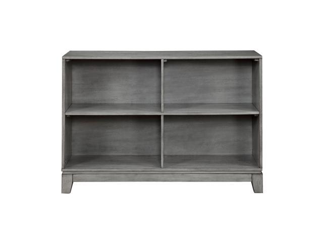 Gray Finish 4-Shelf Bookcase Wooden Furniture 1pc