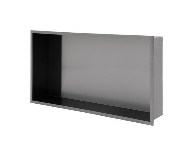 25 x 13 Stainless Steel Shower Niche, Gunmetal Black 25 x 13 Stainless Steel Shower Niche, Gunmetal Black