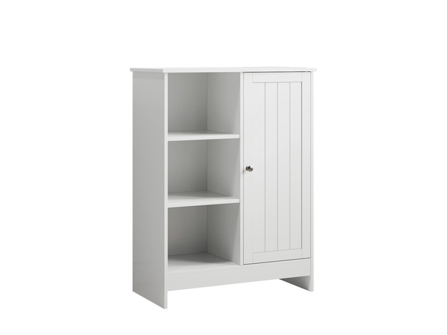 Bathroom Cabinet, Kitchen Freestanding Storage Rack, 23.62' x 11.81' x 31.5' Floor Storage Cabinet with 1 Cabinet, 3 Open Compartments, Adjustable...