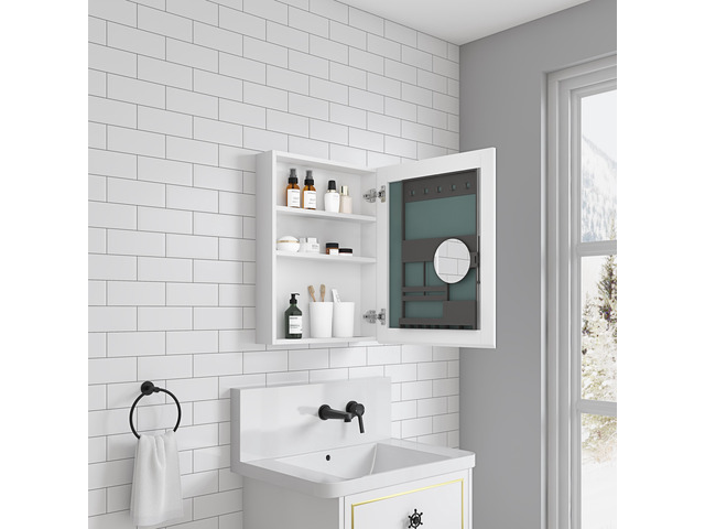 20'' W x 26'' H Surface Frameless Mirror Medicine Cabinet, Beveled Mirror Edges Bathroom Medicine Cabinet, Right opening door