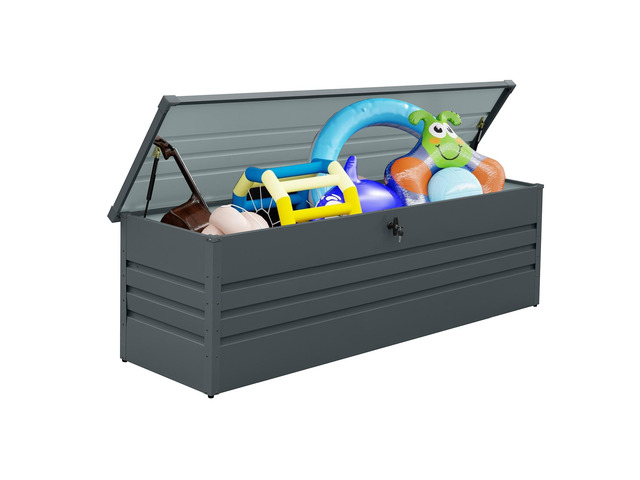 260 Gallon Metal Outdoor Deck Box Waterproof, Extra Large Patio Storage Box with Lockable Storage Containers for Patio Furniture Cushions, Pool...