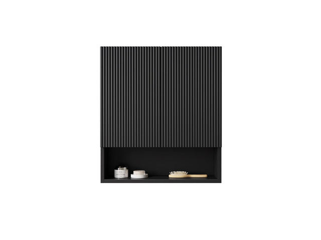 TOBI 26' Wall-Mounted Striped Bathroom Cabinet, with Doors, Shelf and Open Storage Compartment Over The Toilet Storage Cabinet for Bathroom,...