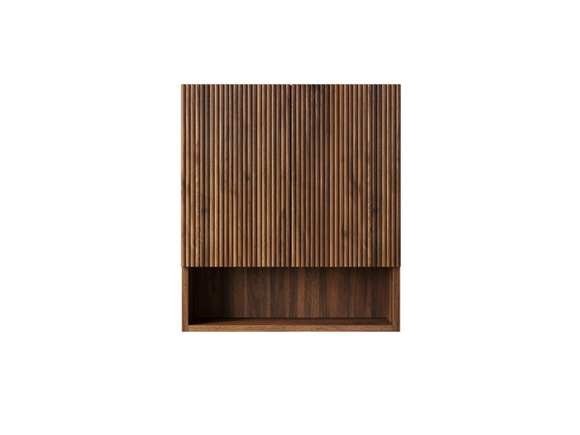 TOBI 26' Wall-Mounted Striped Bathroom Cabinet, with Doors, Shelf and Open Storage Compartment Over The Toilet Storage Cabinet for Bathroom,...