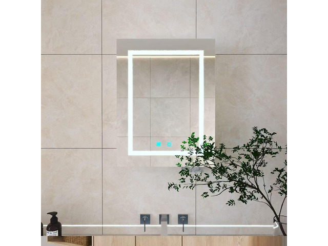LED bathroom medicine cabinet with single-color white light,Anti-fogging,Easy to install Aluminum cabinet.(25.59*19.69 One Door)