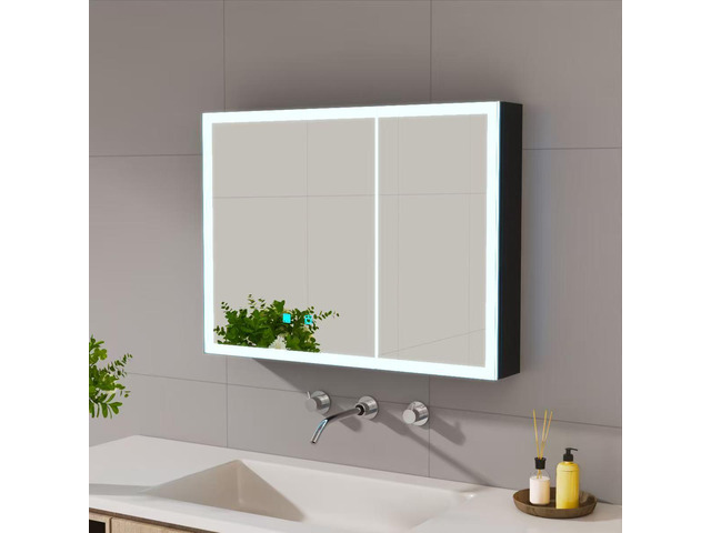 LED bathroom medicine cabinet with single-color white light,Anti-fogging,Easy to install Aluminum cabinet.(31.50*23.62 Two Door)
