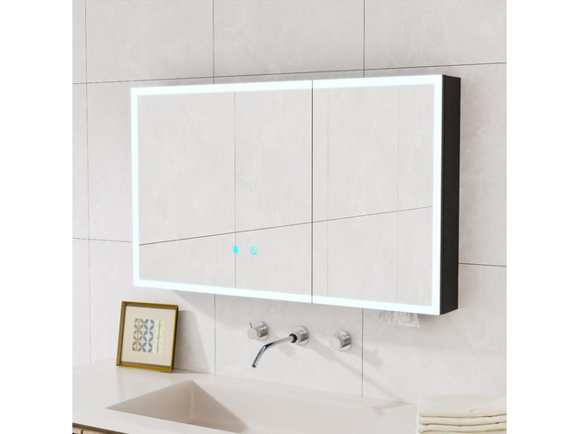 LED bathroom medicine cabinet with single-color white light,Anti-fogging,Easy to install Aluminum cabinet.(35.43*23.62 Two Door)