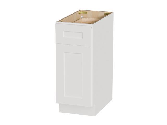 12' White Shaker Base Cabinet with Soft-Close Door,Drawer,Space-Saving Solid Wood Unit with Adjustable Shelf for Kitchen, Bath, Laundry, Garage...