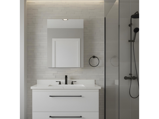 24'' W x 36'' H Surface Frameless Mirror Medicine Cabinet, Beveled Mirror Edges Bathroom Medicine Cabinet, Left opening door