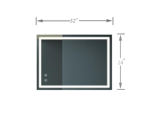 32x24inch Bathroom Led Classy Vanity Mirror with focused backplane,High Lumen,Dimmable Touch,Wall Switch Control, Anti-Fog,CRI 95 Adjustable...