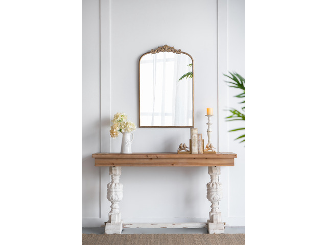 24' x 36' Gold Arch Mirror, Baroque Inspired Wall Decor for Bathroom Bedroom Living Room