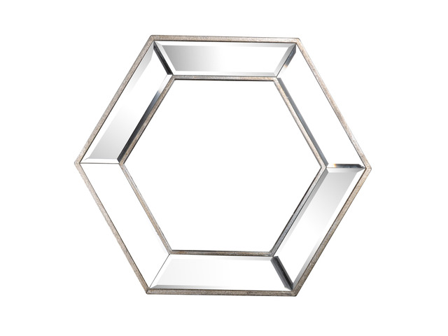 20' x 18' Hexagon Wall Mirror with Contemporary Glass Design, Home Decor Accent Mirror for Living Room, Entryway, Bedroom