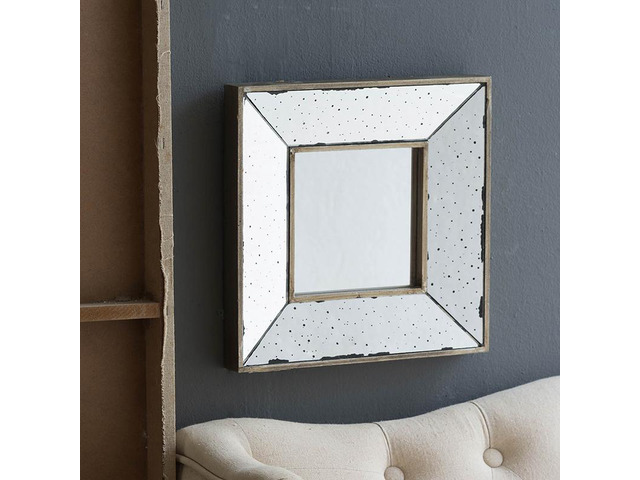 12' x 12' Distressed Silver Square Accent Mirror, Wall Mirror for Living Room, Entryway, Office, Bedroom, Hallway