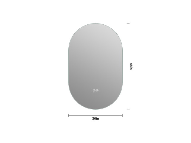 48*30 inch Smart Wall Mounted LED Touch Screen Anti-fog Mirror Bathroom Mirror, Barber Shop Mirror