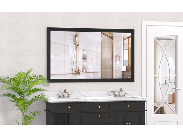 60'x36' Oversized Modern Rectangle Bathroom Mirror with Balck Frame Decorative Large Wall Mirrors for Bathroom Living Room Bedroom Vertical or...