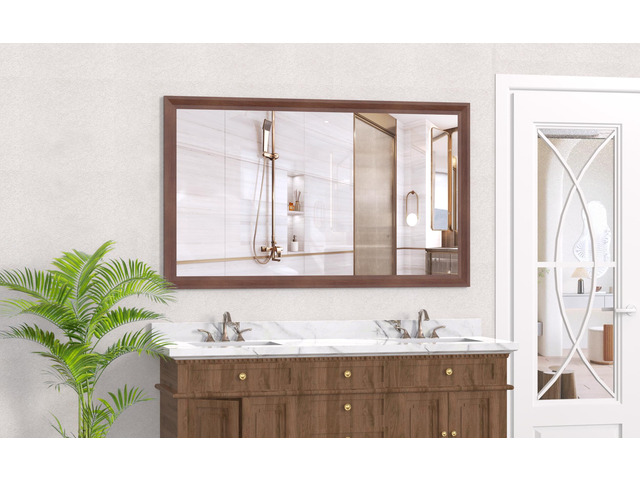 60'x36' Oversized Modern Rectangle Bathroom Mirror with Yellow+Coral Frame Decorative Large Wall Mirrors for Bathroom Living Room Bedroom Vertical...