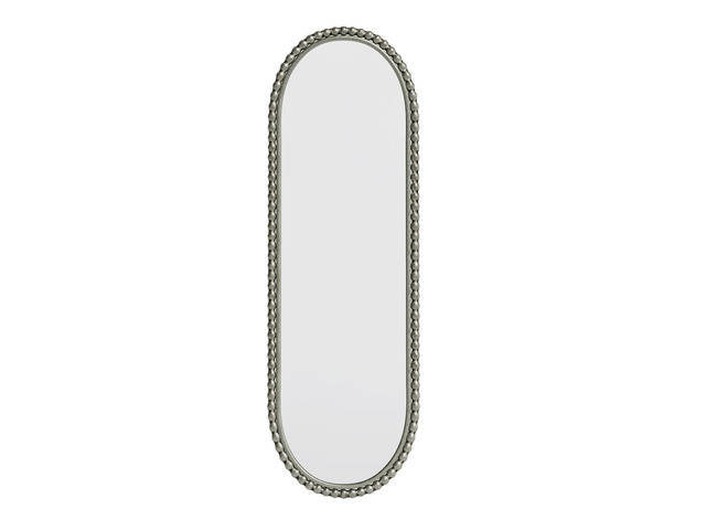 Iron Art Oval Retro Mirror, Antique Effect,Wall Hanging,Suitable For Living Room,Bedroom, Entrance (Silver)