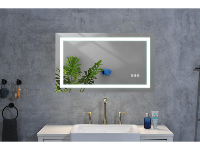 LED Bathroom Mirror 40 'x 30 ' with Front and Backlight, Large Dimmable Wall Mirrors with Anti-Fog, Memory, 3 Colors, LED Vanity Mirror