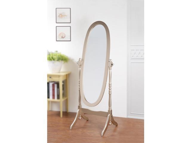 Traditional Queen Anna Style Wood Floor Cheval Mirror, Gold Finish