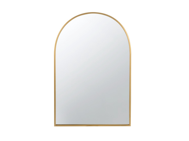 24' x 36' Arched Accent Mirror with Gold Metal Frame for Bathroom, Bedroom, Entryway Wall