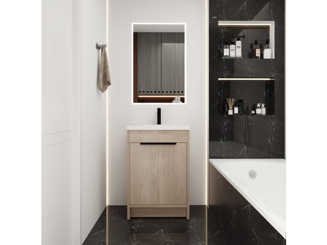 (KD-PACKING)24 Inch Freestanding Bathroom Vanity With White Resin Sink(G-lemon SKU:BVB02424PLO-GRB2440),W1286S00017