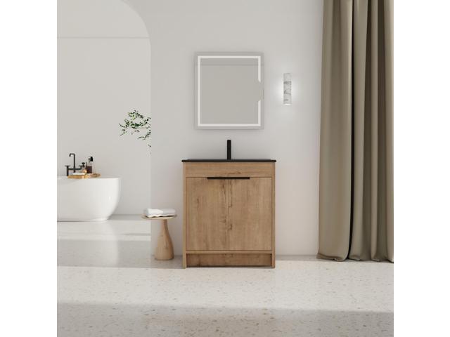 30' Freestanding Bathroom Cabinet With Basin & 2 Soft-Close Cabinet Doors ((KD-PACKING),BVB02430IMO-BL9075BK