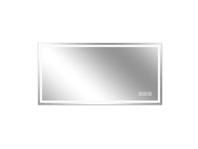 48 in. x 24 in. LED Bathroom Vanity Wall Mirror with Straight-Edge Design, Frosted Glass Finish, Anti-Fog, Dimmable 3 Color Lighting, Copper-Free...