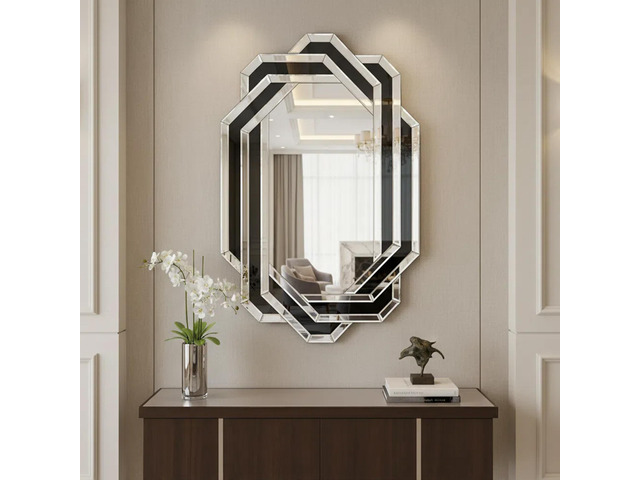 Decorative Mirror for Wall Modern Bathroom Wall Mirror, Luxury Vanity Mirror, Crystal Crush Diamond Mirror for Living Room,Bedroom,Entryway