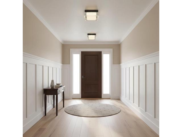 8-inch Black integrated Led Flush Mount