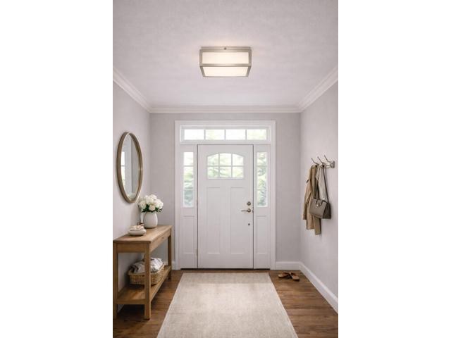 10-inches Brushed Nickel integrated Led Flush Mount Light