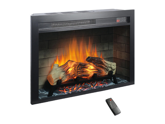 28 Inch Electric Fireplace Insert, Multicolored Flames