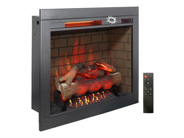 28 Inch Infrared Electric Fireplace With Removable Trim Kit Insert, Touch Panel Home Decor Heater, Smokeless Firebox With Fire Crackling Sound