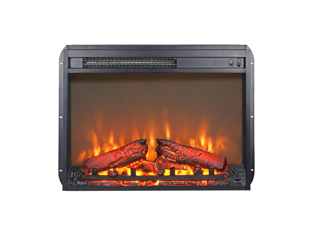 23 Inch Electric Fireplace Insert Heater With Log Set & Realistic Flame, Overheating Protection Without Control
