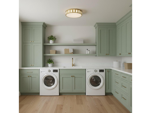 15.15-in Antique Brass Led Flush Mount