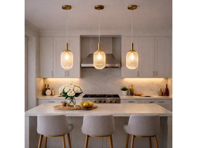 Gemma Pendant Lamp - Gold and Clear 110-120V 1Pc