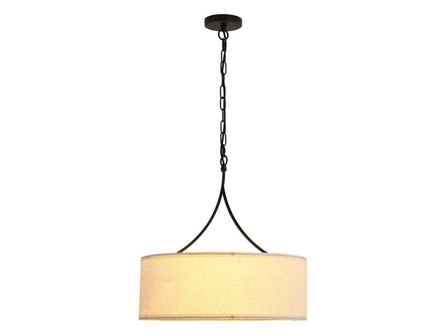 Modern 3-Light Fabric Pendant Light, Black Adjustable Drum Chandelier, Matte Black Fabric Shade Ceiling Light Fixture for Dining Room Living Room...