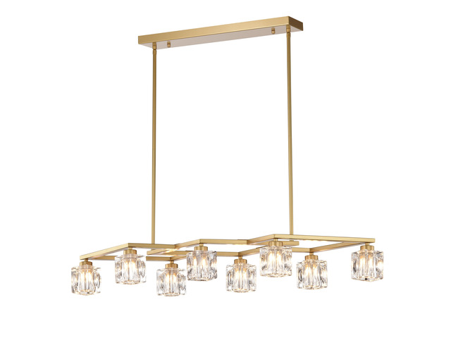 Crystal Chandelier for Dining Room, 8-Light Kitchen Chandelier Light Fixture Modern Metal industrial Chandeliers for Farmhouse Entryway Living...