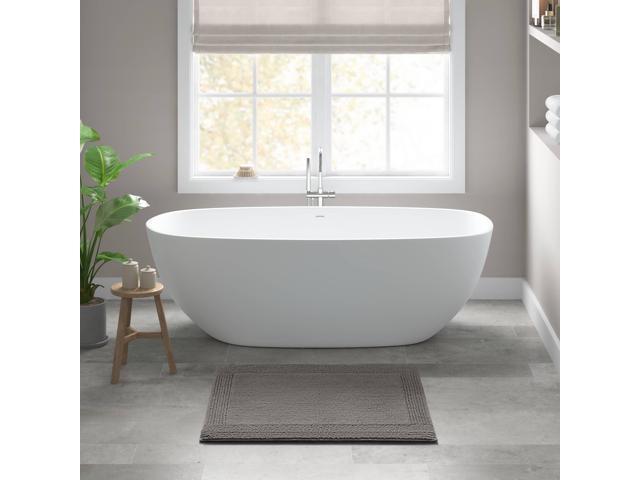 1 PCS 17x24' 100% Cotton Tufted 3000 GSM Reversible Bath Rug Charcoal