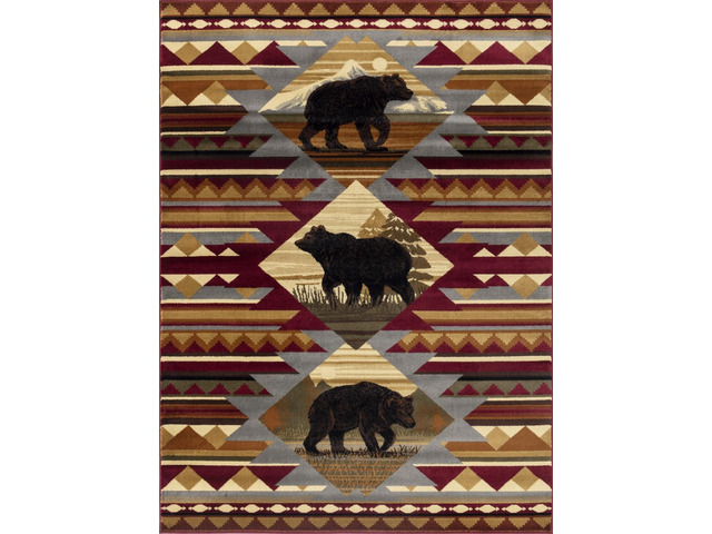 Nature's Nest GC_CBL3001 Multi 7 ft. 10 in. x 10 ft. 3 in. Lodge Area Rug
