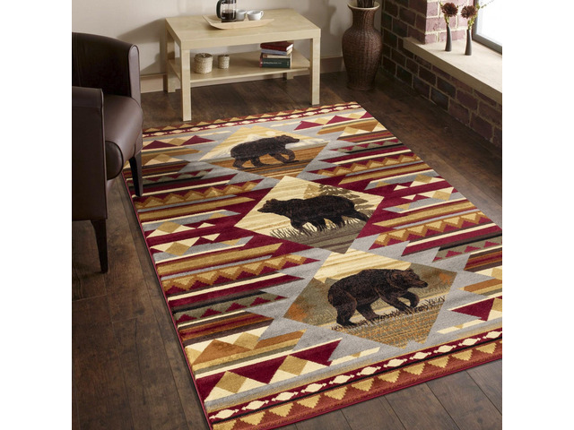 Nature's Nest GC_CBL3001 Multi 5 ft. 3 in. x 7 ft. 3 in. Lodge Area Rug