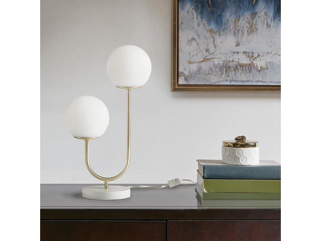 Metal 2-Light Globe Table Lamp