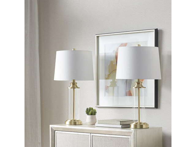 Glass Cylinder Table Lamp Set Of 2