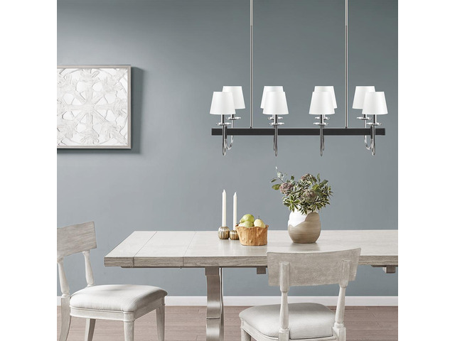8-Light Traditional Chandelier with Drum Shades