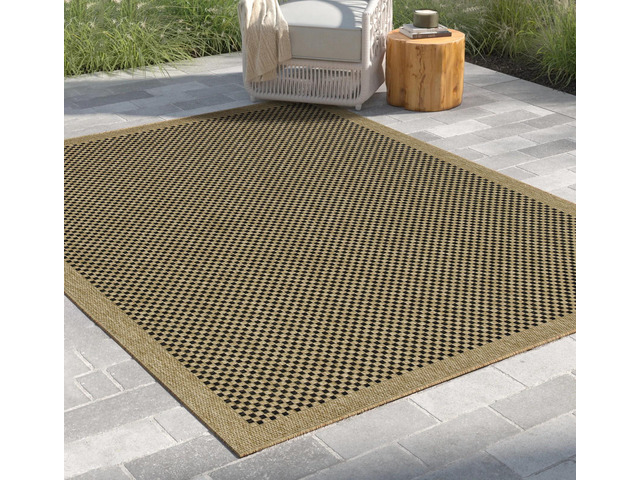 Jute/Black 7 ft. 10 in. x 10 ft. 3 in. Indoor/Outdoor Area Rug